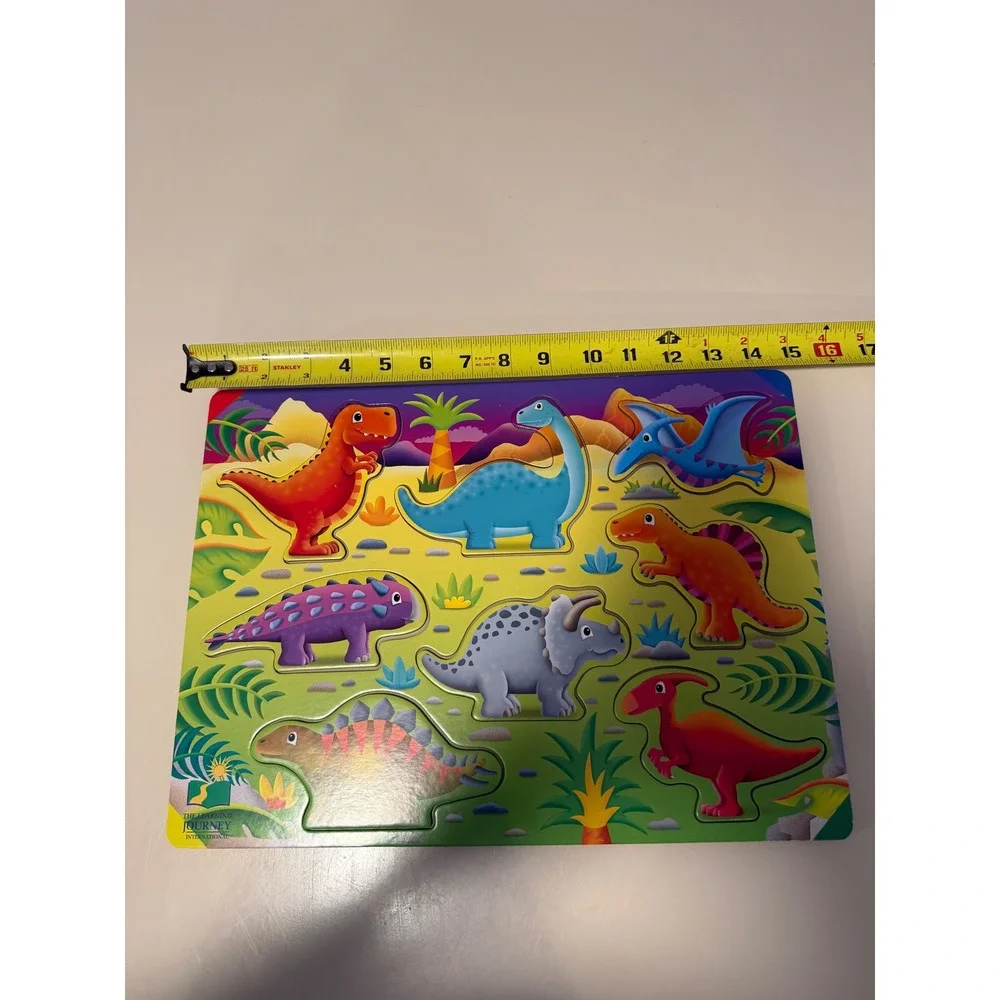 The Learning Journey Dinosaur Chunky Wooden Puzzle with Carrying Case Kids Toy